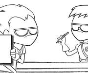 Coloriage Roben et Speedy les Teen Titans