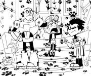 Coloriage Robin, Best Boy et Cyborg de Teen Titans Go