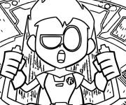 Coloriage Robin conduit son vaisseau spatial