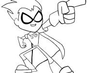 Coloriage Robin en noir et blanc