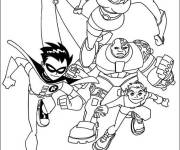 Coloriage Robin et ses amis en action