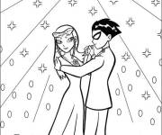 Coloriage Robin et Starfire dansent