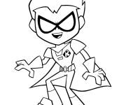 Coloriage Robin le super h&eacute;ro de Teen Titans go