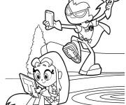 Coloriage Robin prends un selfie avec Starfire