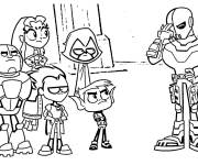 Coloriage Sc&egrave;nes de cartoon Teens Titans
