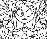 Coloriage Starfire dans le vaisseau spatial