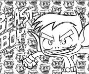 Coloriage Teen Titans Go Beast Boy