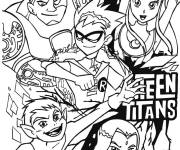 Coloriage Teen Titans Go, les super-h&eacute;ros adolescentes