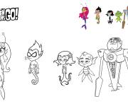 Coloriage Teen Titans Go personnages