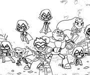Coloriage Teen Titans Go sc&egrave;nes