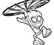 Coloriage Titan Robin en volant