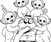 Coloriage Les personnages T&eacute;l&eacute;tubbies de cartoon