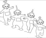 Coloriage Les T&eacute;l&eacute;tubbies en jouant