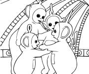 Coloriage Les t&eacute;l&eacute;tubbies se r&eacute;unissent