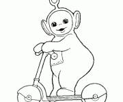 Coloriage Po sur son Scooter