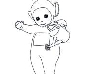 Coloriage et dessins gratuit T&eacute;l&eacute;tubbie arrose les fleurs à imprimer
