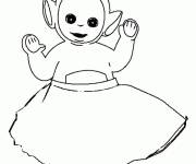 Coloriage T&eacute;l&eacute;tubbie La-La portant une belle robe