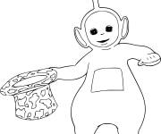 Coloriage T&eacute;l&eacute;tubbie tenant un chapeau