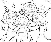 Coloriage T&eacute;l&eacute;tubbies B&eacute;b&eacute;s dans les nuages