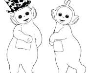 Coloriage T&eacute;l&eacute;tubbies Dipsy et Lyalya