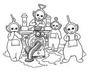 Coloriage T&eacute;l&eacute;tubbies prennent une photo
