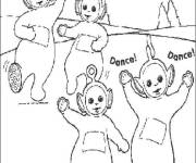 Coloriage Tinky-Winky, Dipsy, Laa-Laa et Po de T&eacute;l&eacute;tubbies