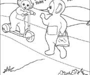 Coloriage Tinky-Winky et Po de T&eacute;l&eacute;tubbies