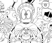 Coloriage Affiche Amazing Digital Circus en noir et blanc
