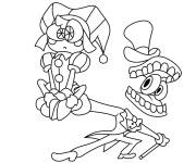 Coloriage Caine et Pomni de dessin anim&eacute;