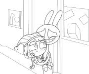 Coloriage C&acirc;lin adorable de Jax pour Pomni