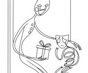 Coloriage FNAF donnant un cadeau &agrave; Gangle