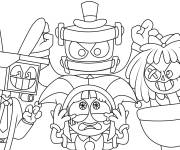 Coloriage Fusion de The amazing digital circus dans les Toilettes Skibidi