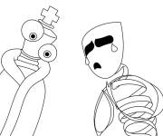 Coloriage Gangle et Kinger de The Amazing Digital Circus