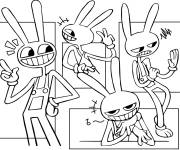 Coloriage Jax en diff&eacute;rents positions