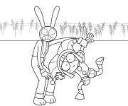 Coloriage Jax et Pomni dans la nature