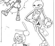 Coloriage Jax jouant au Basketball