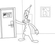 Coloriage Kaufmo devant la porte Exit