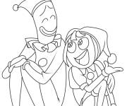 Coloriage Kaufmo et Pomni dr&ocirc;les
