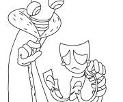 Coloriage Kinger et Gangle &agrave; genoux