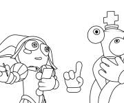 Coloriage Kinger et Pomni The Amazing Digital Circus