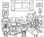 Coloriage Les amis de The amazing digital Circus &agrave; la maison
