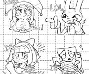 Coloriage Personnages mignons de L&rsquo;incroyable cirque num&eacute;rique