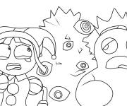 Coloriage Personnages Pomni, Kaufmo abstrait et Blue