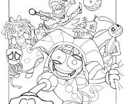 Coloriage Personnages principaux de L&rsquo;incroyable cirque num&eacute;rique
