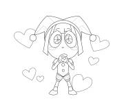Coloriage Pomni amoureuse