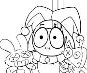 Coloriage Pomni comme jouet