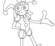 Coloriage Pomni heureuse