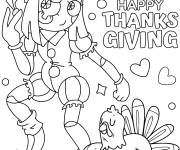 Coloriage Pomni pendant l'action de Grace