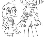 Coloriage Pomni, Ragatha avec des c&oelig;urs d'amour