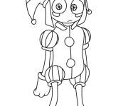 Coloriage Pomni se sent timide